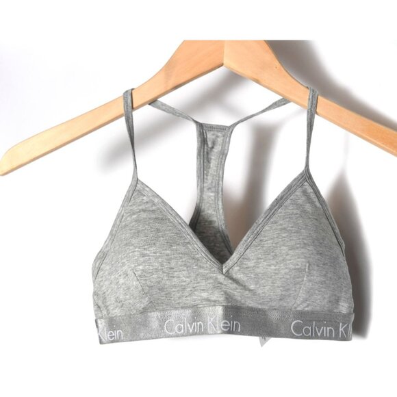 Calvin Klein Bra Womens Size Small Gray Triangle Lightly Lined Modern Cotton - Picture 1 of 7